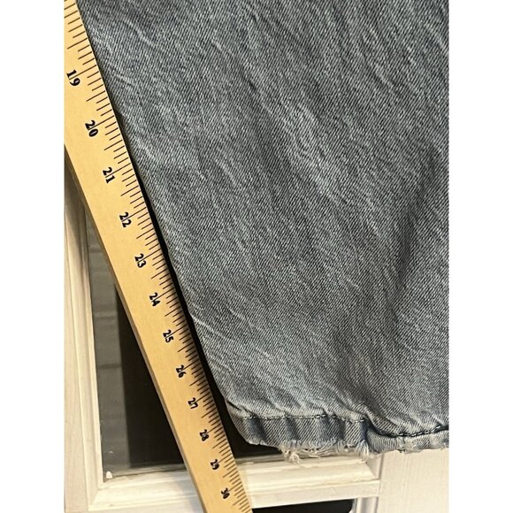 JNCO Mens Light Wash Blue Vintage Low Downs Denim Jeans Distressed Embroidered - Picture 5 of 14